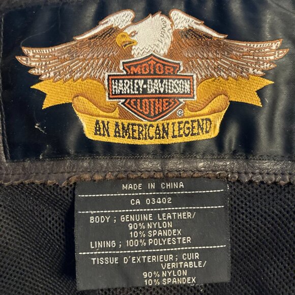 Hard to Find Vintage Harley Davidson Women's Distressed Leather Racing Jacket - Picture 9 of 11